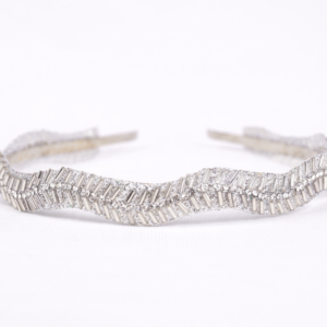 Lemon Handmade Silver Beaded Headband for Girls & Women | Elegant Hair Band for Party & Wedding