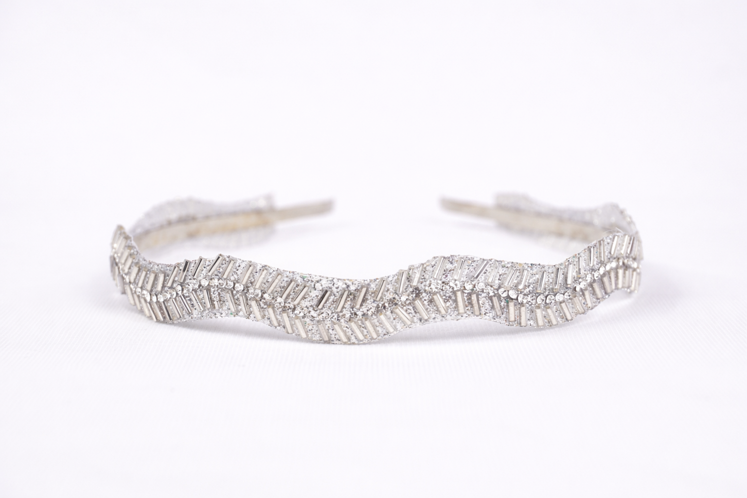 Lemon Handmade Silver Beaded Headband for Girls & Women | Elegant Hair Band for Party & Wedding