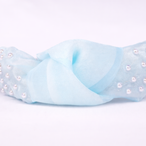 Unlock Blue Pearl Headband for Girls & Women | Soft Fabric Hair Band | Elegant & Stylish Hair Accessory
