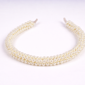 Welcome Pearl Headband for Girls & Women | Elegant White Beaded Hair Band | Bridal, Party & Wedding Hair Accessory