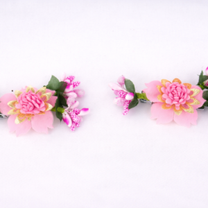 Dem Pink Floral Designer Hair Clip for Girls & Women | Handmade Party Wear Flower Hair Accessories (Set of 2)