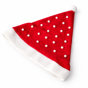 Premium Red Santa Hat with White Polka Dots – Lightweight Flannel Christmas Cap for Holiday Parties & Events