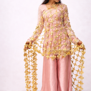 Sunhari Ethnic Suit for Women – Designer Net Kurta with Palazzo & Dupatta for Wedding & Festive Wear