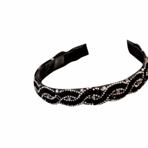Surmay Black Rhinestone Headband | Elegant Handmade Hair Accessory for Women
