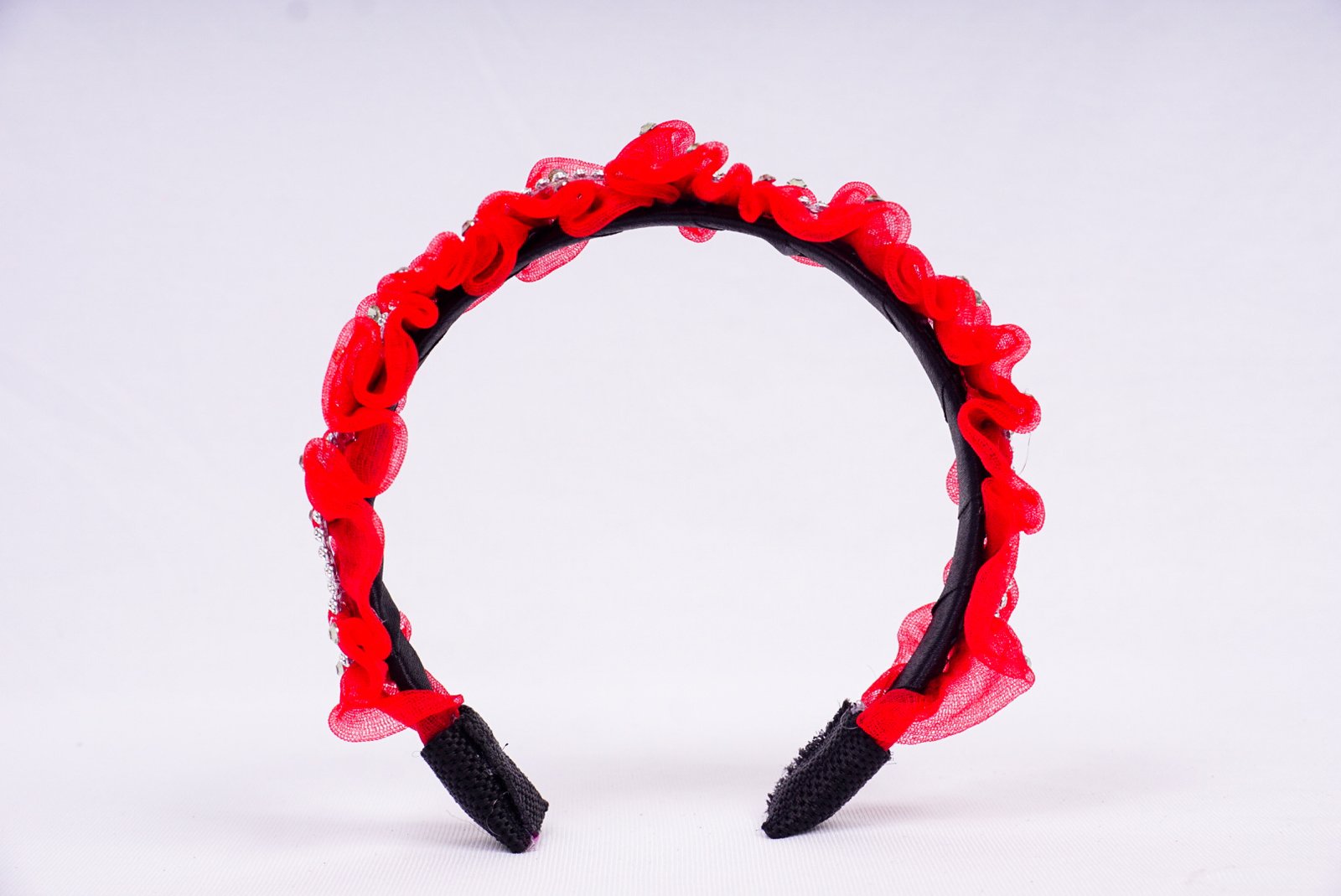 Helen Velvet Hair Band for Women & Girls | Handmade Hairband with Diamond Stone Design - Image 5