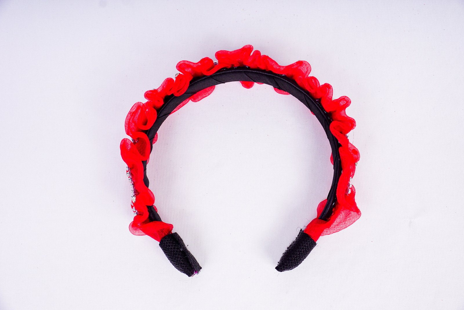 Helen Velvet Hair Band for Women & Girls | Handmade Hairband with Diamond Stone Design - Image 3