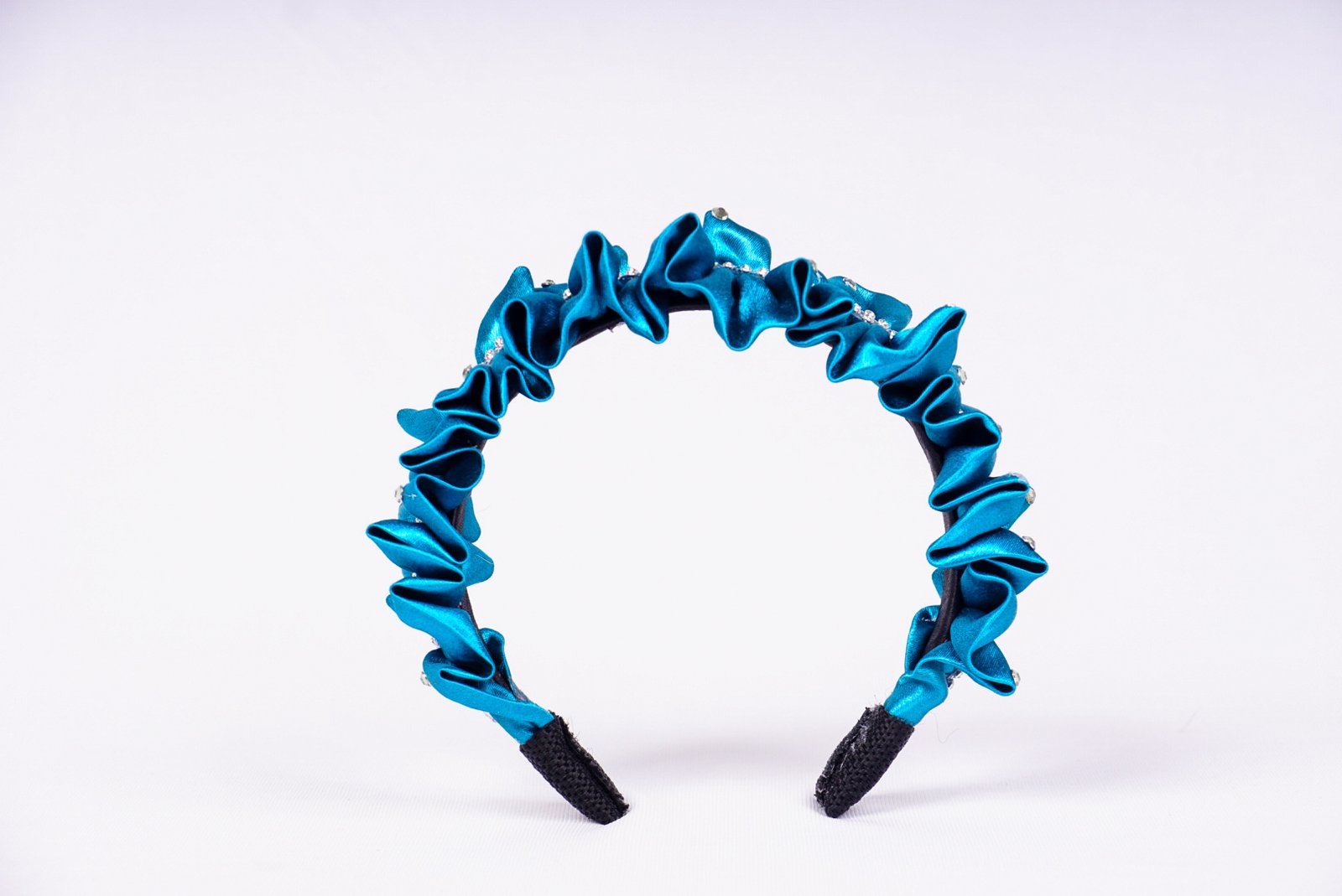 Heaven Frill Satin Hairband | Handmade Cloth Hair Accessory with Ribbon & Lace for Women & Girls - Image 5