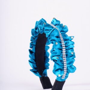 Heaven Frill Satin Hairband | Handmade Cloth Hair Accessory with Ribbon & Lace for Women & Girls