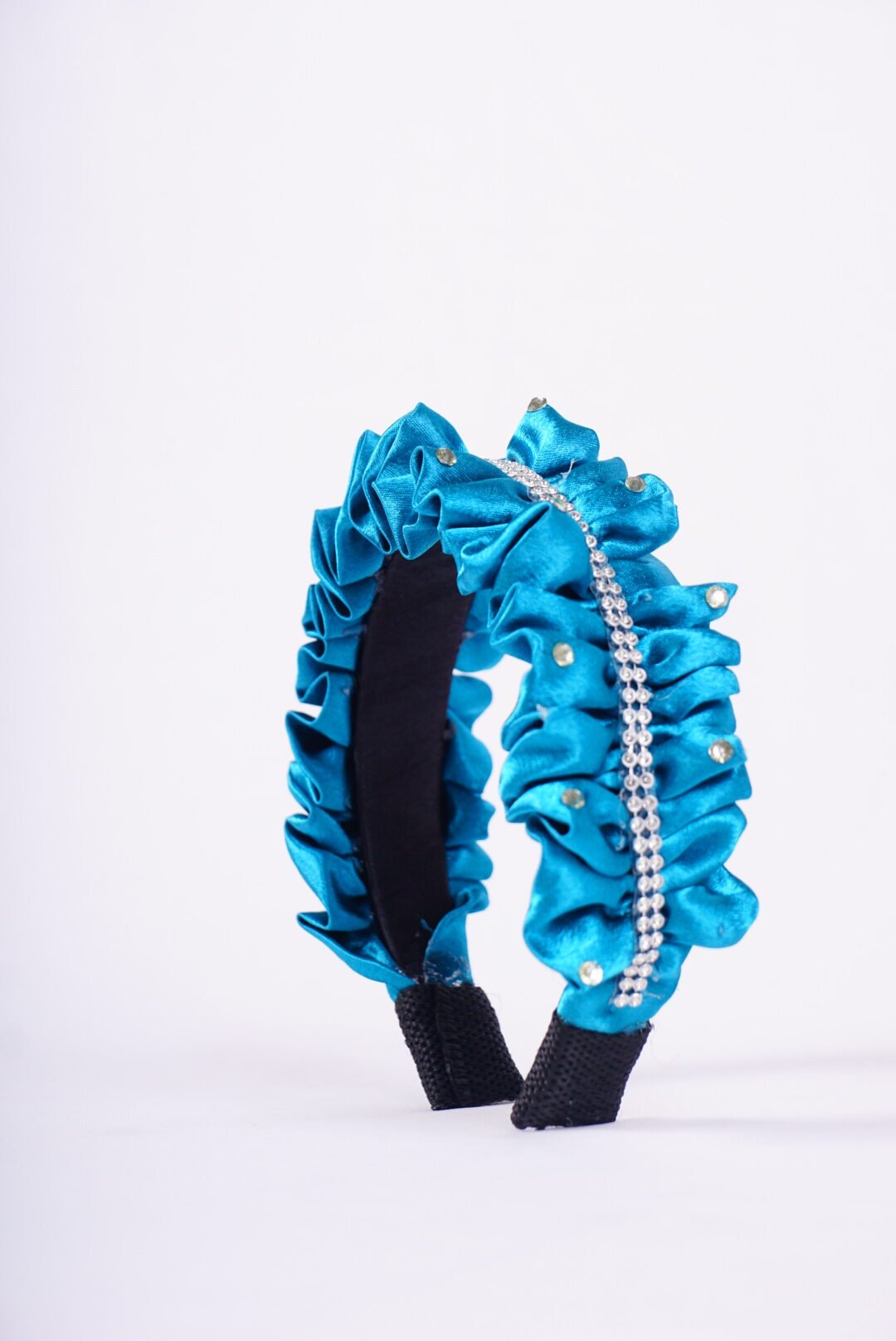 Heaven Frill Satin Hairband | Handmade Cloth Hair Accessory with Ribbon & Lace for Women & Girls
