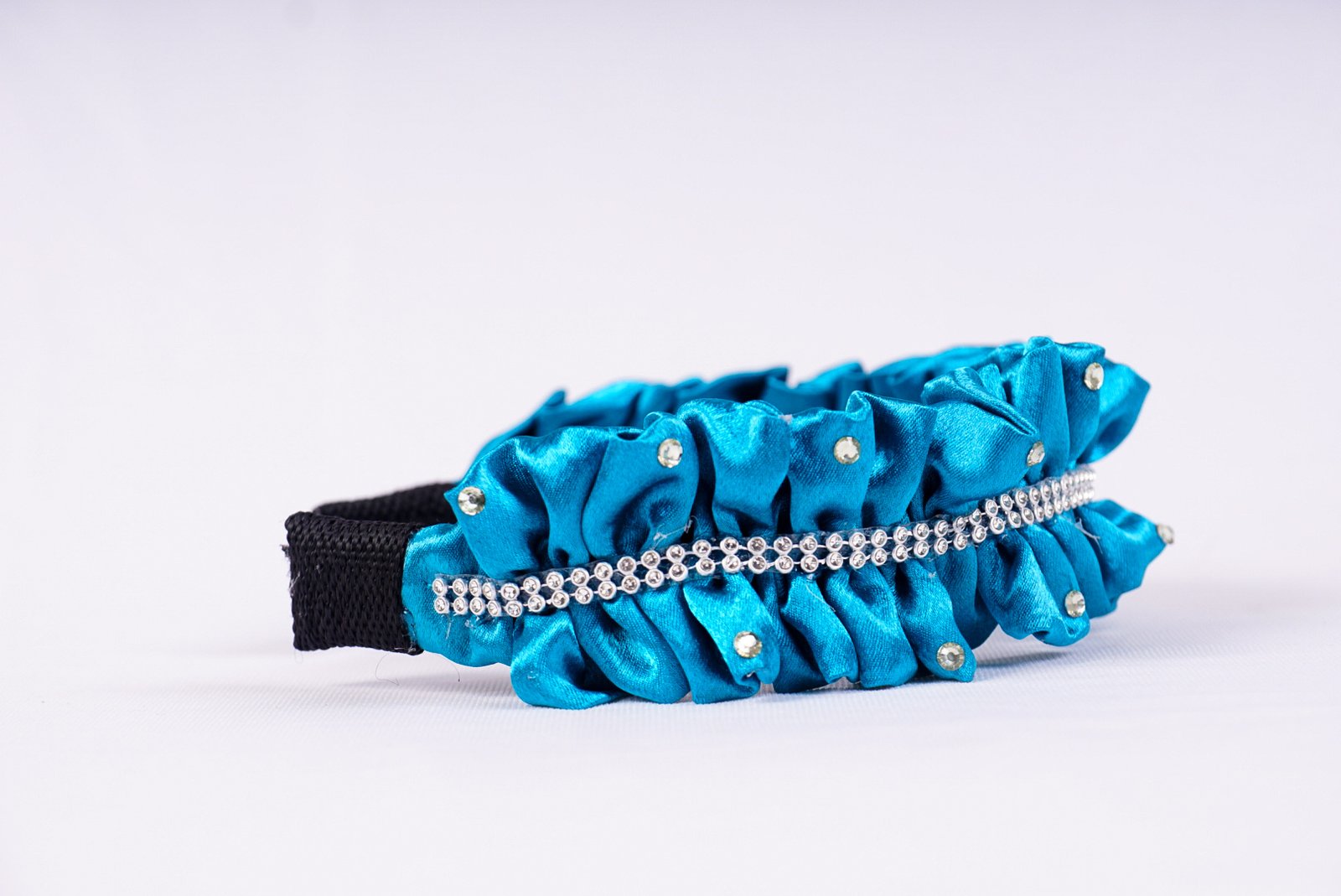 Heaven Frill Satin Hairband | Handmade Cloth Hair Accessory with Ribbon & Lace for Women & Girls - Image 4