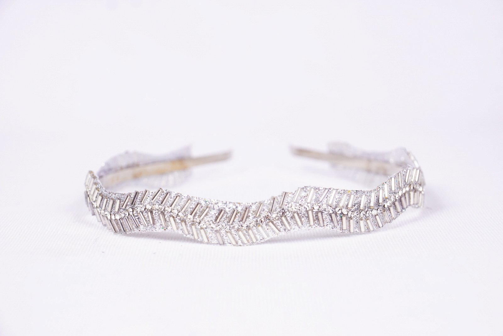 Lemon Handmade Silver Beaded Headband for Girls & Women | Elegant Hair Band for Party & Wedding - Image 4