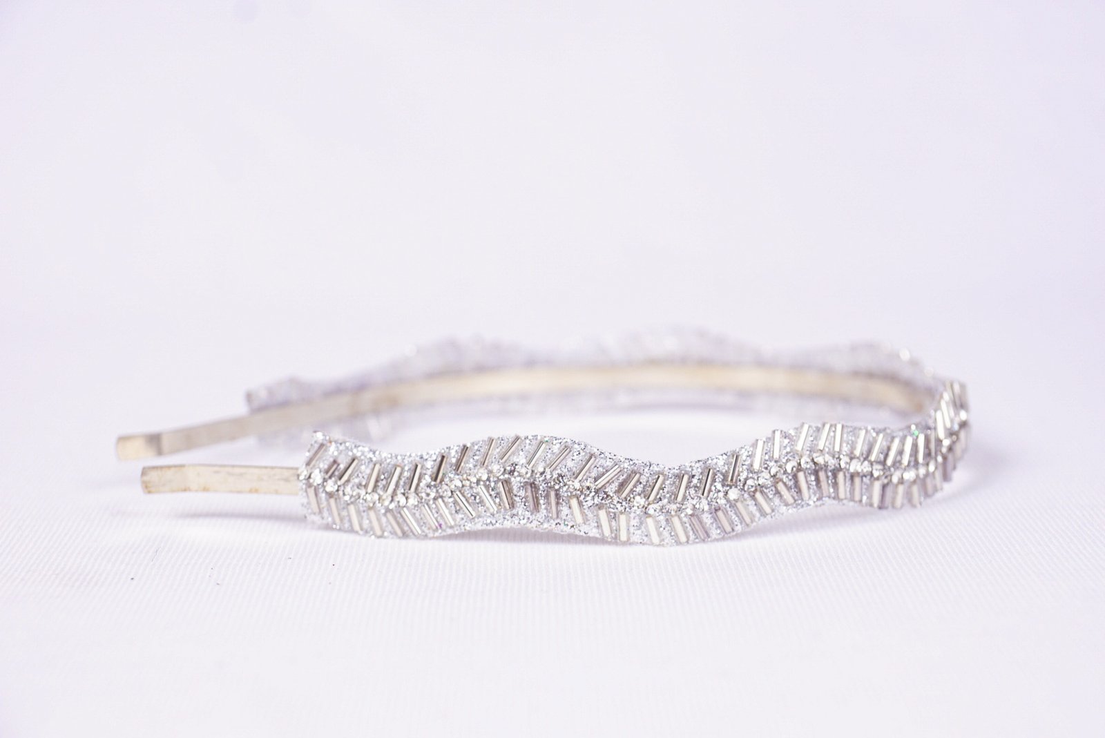 Lemon Handmade Silver Beaded Headband for Girls & Women | Elegant Hair Band for Party & Wedding - Image 3