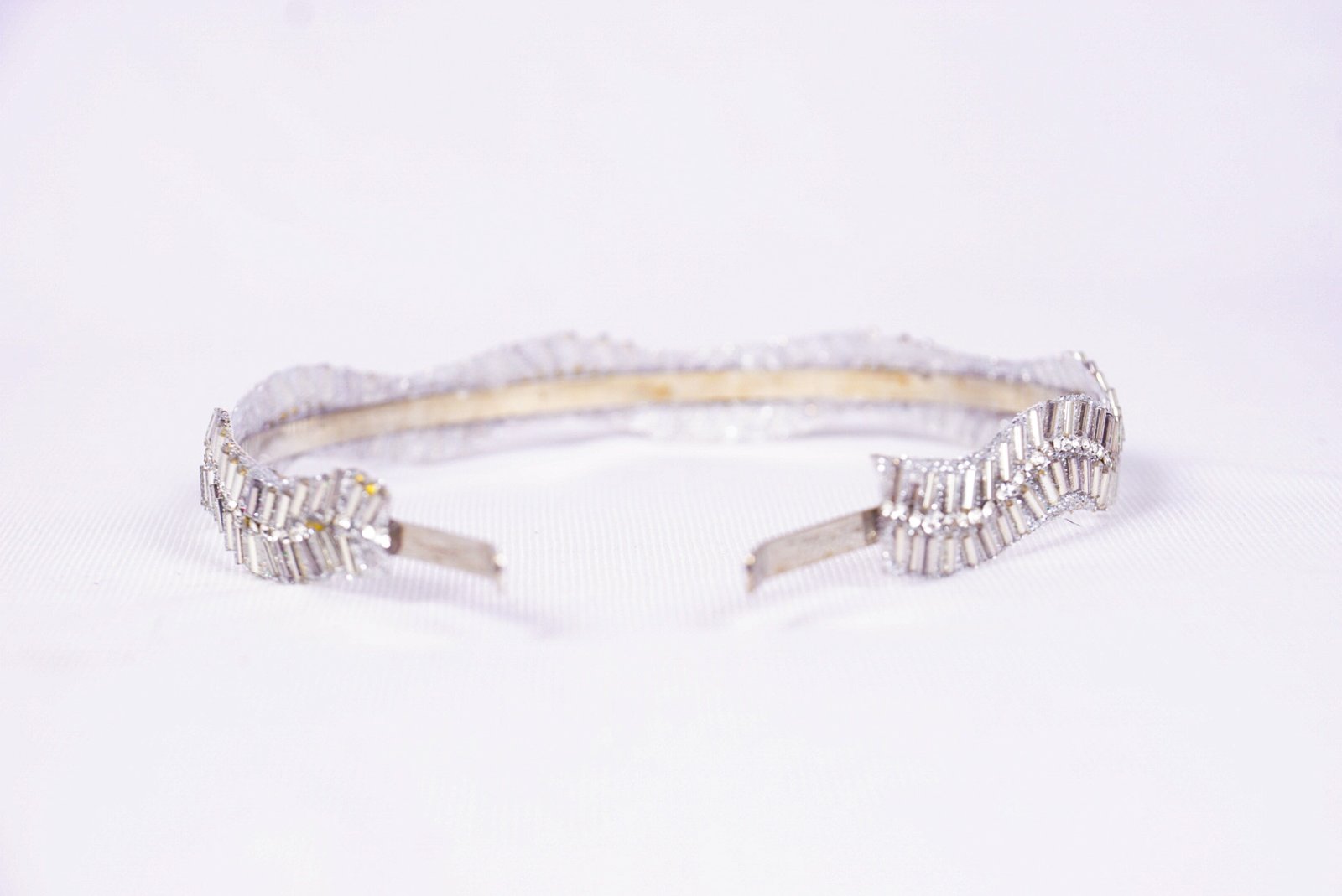 Lemon Handmade Silver Beaded Headband for Girls & Women | Elegant Hair Band for Party & Wedding - Image 2