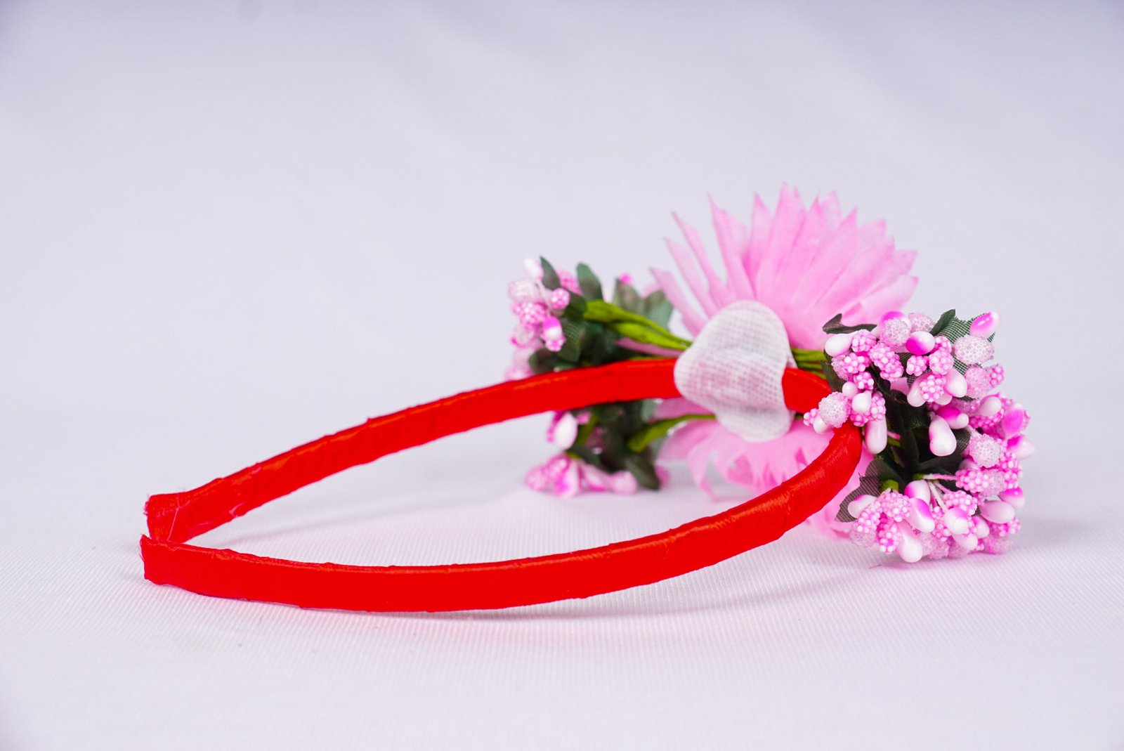 Sun Pink Floral Headband for Girls | Cute Flower Hair Band | Soft & Stylish Hair Accessory for Parties & Casual Wear - Image 3