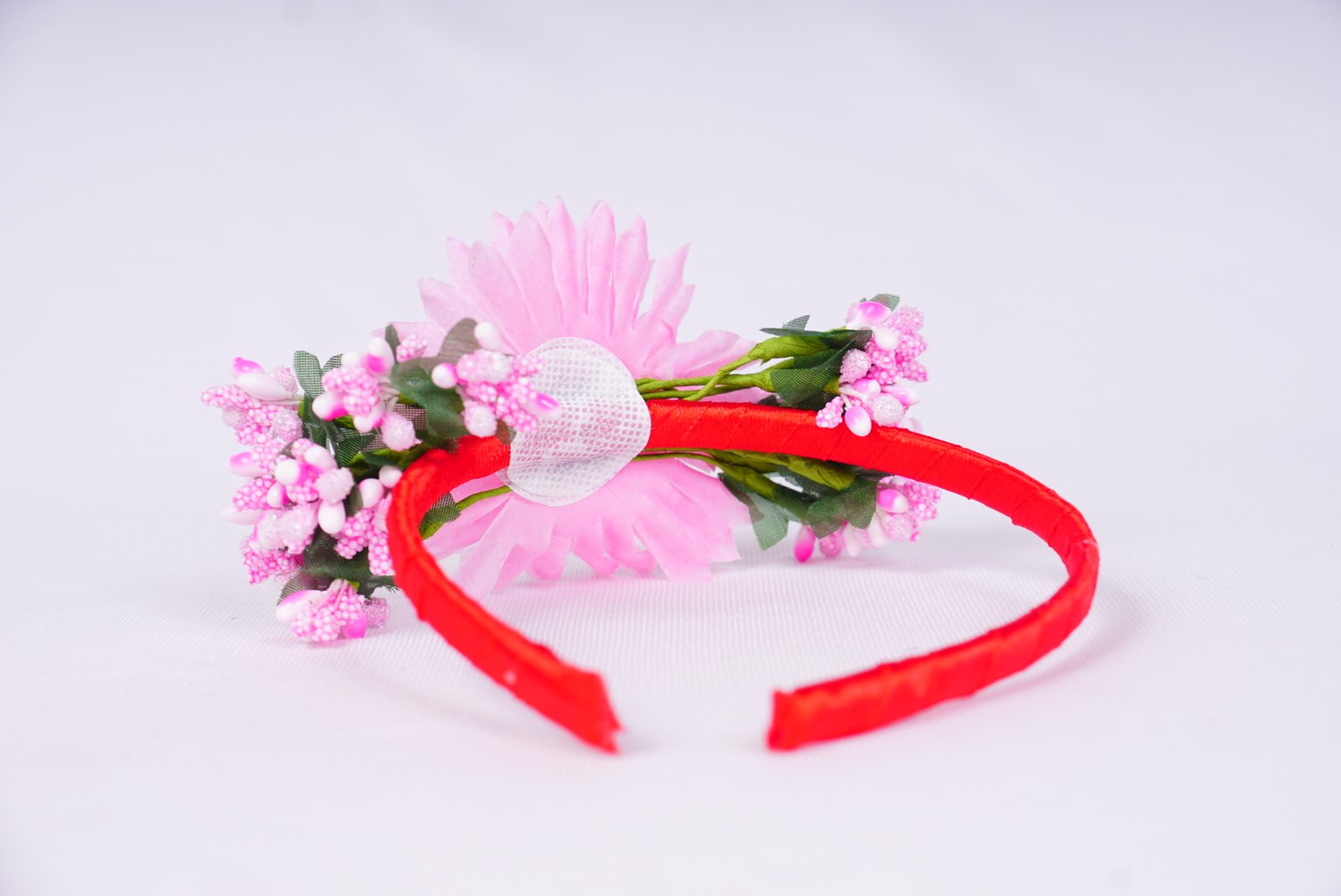 Sun Pink Floral Headband for Girls | Cute Flower Hair Band | Soft & Stylish Hair Accessory for Parties & Casual Wear - Image 2