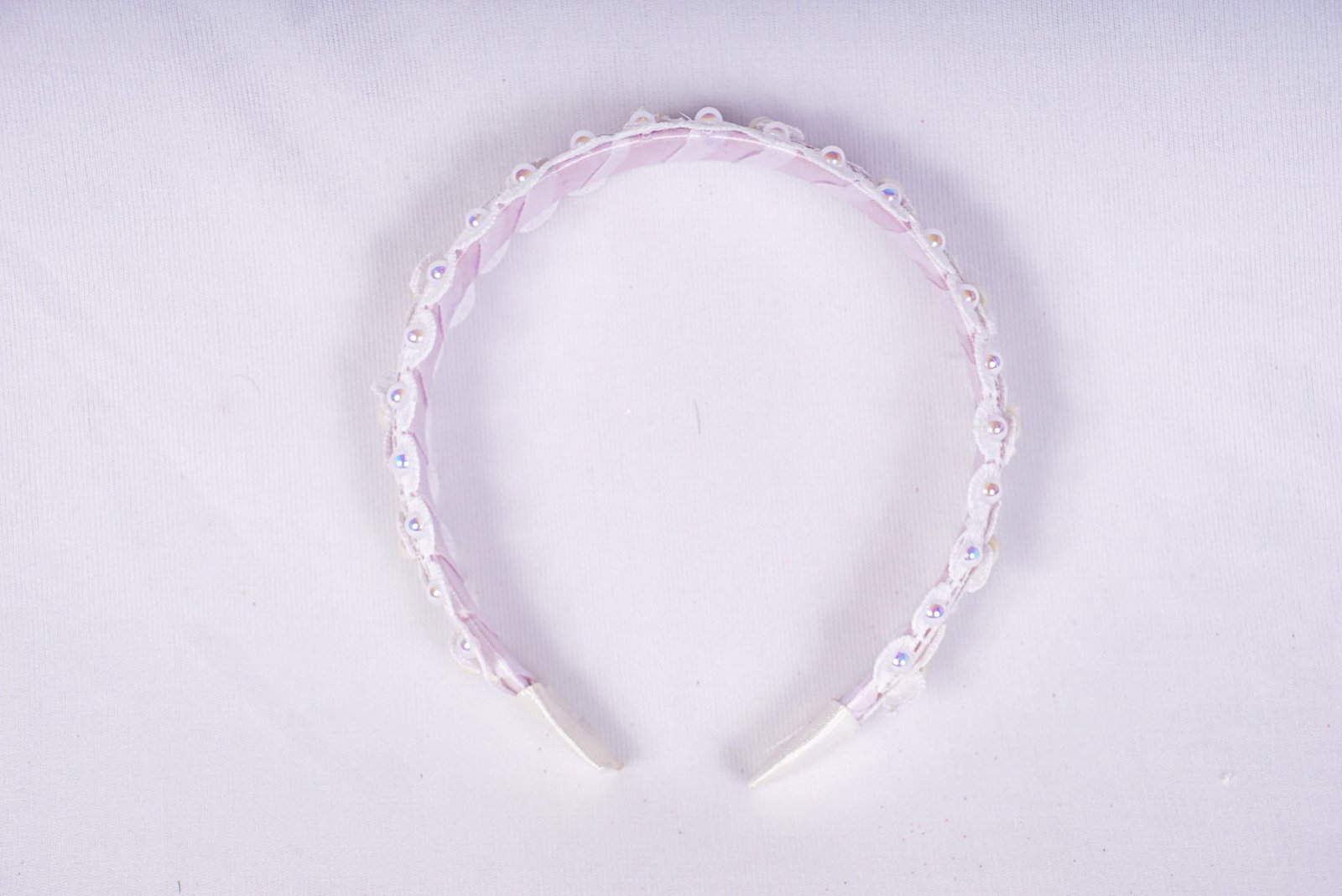 Liva White Satin Hairband | Elegant Floral and Pearl Hair Accessory for Women & Girls - Image 4