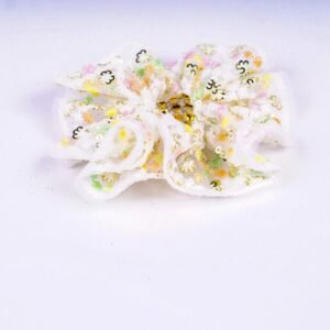 Abha Multicolor Net Hair Bow Clip for Women & Girls | Handmade Hair Accessory with Strong Metal Grip